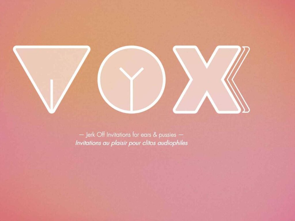 Le logo du podcast Voxxx sur un fond dégradé rose et orange